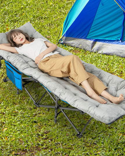 Giantex Folding Camping Cot with Pad, Heavy Duty Sleeping Cots with Carry Bag