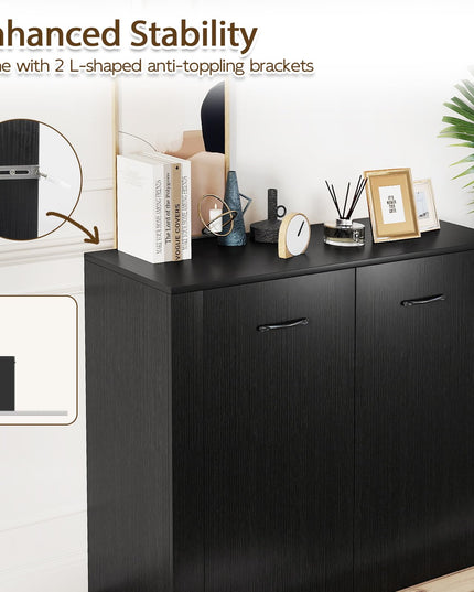 Buffet Giantex 38" avec 2 Portes et 4 Étagères Cubiques