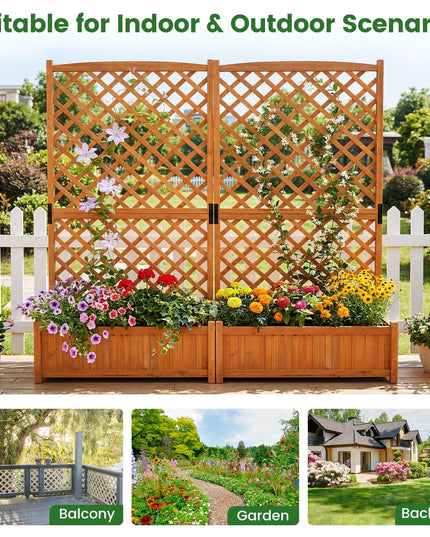Giantex 71" Raised Garden Bed with Trellis