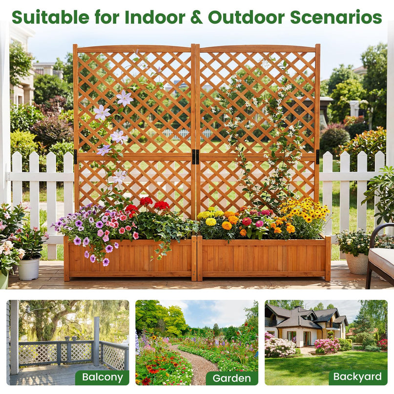 Giantex 71" Raised Garden Bed with Trellis