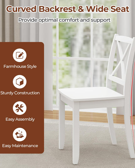 Giantex Wood Dining Chairs, Armless Kitchen Chairs w/Rubber Wood Legs & Curved Backrest