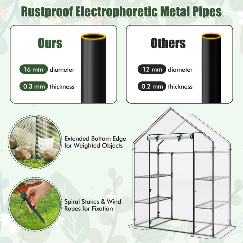 Giantex Portable Plant Garden House Indoor Outdoor Mini Growing House for Herb Flower Succulent