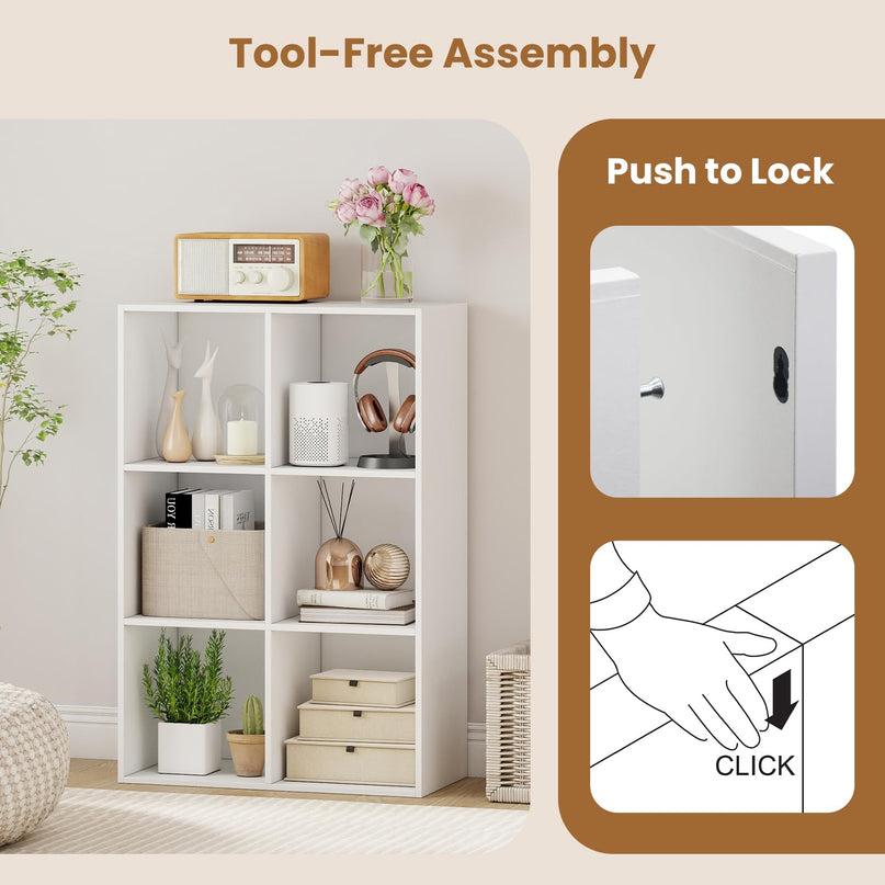 GIANTEX3/4/6/9-Cube Bookshelf Tool-Free Assembly