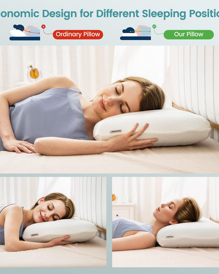 Giantex Cooling Gel Memory Foam Pillow 2 Pack, 3D Cutting Ventilated Cool Gel Pillows with Washable Cover