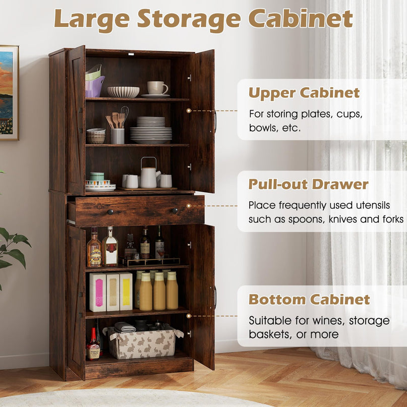 Giantex 72" Tall Kitchen Pantry Cabinet for Living Room