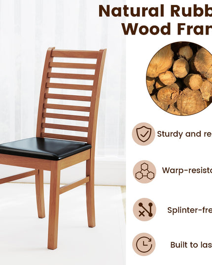 Giantex Wooden Dining Chairs Set of 2/4 for Living Room