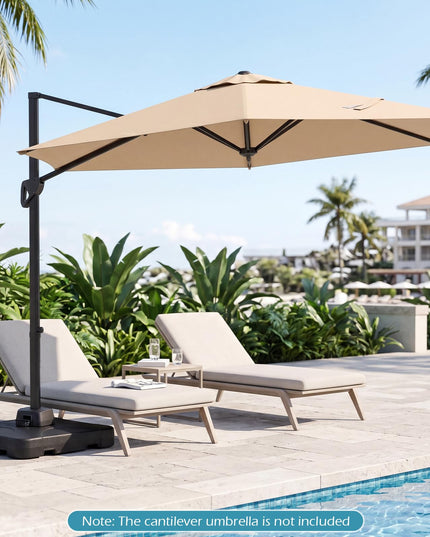 Giantex Cantilever Umbrella Base | 242 lbs Fillable Offset Patio Umbrella Stand