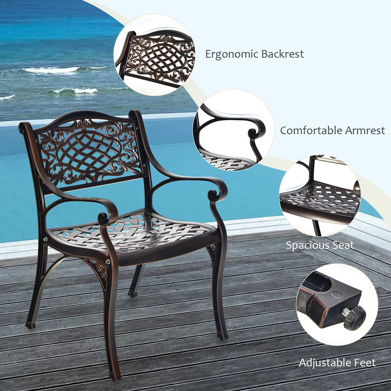 Giantex 5 Piece Cast Aluminum Patio Dining Set