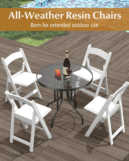 Giantex Folding Chairs with Padded Seat, All-Weather Resin Frame