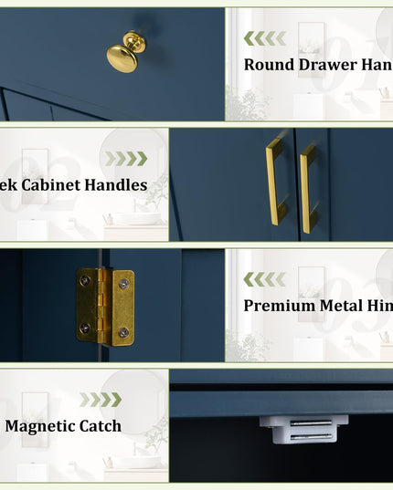 Giantex Bathroom Storage Cabinet with Drawers & Doors