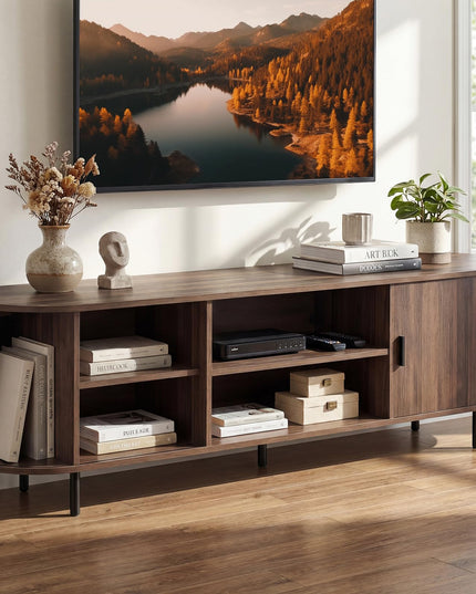 Giantex Fluted TV Stand for 80" TVs for Living Room