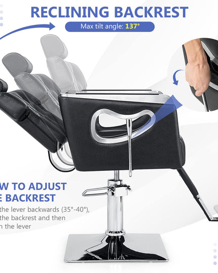 Giantex Barber Chair, Height Adjustable Heavy Duty Hydraulic Pump