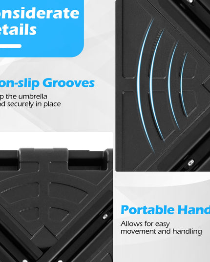 Giantex Fillbale Offset Patio Umbrella Base - Heavy Duty HDPE Cantilever Umbrella Stand