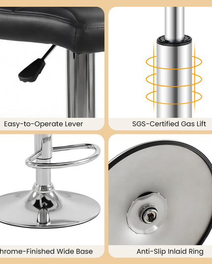 Giantex Adjustable Bar Chairs with Back and Footrest for Kitchen Island