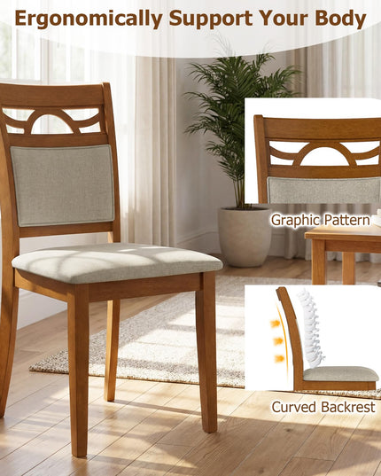 Chaises de salle à manger en bois Giantex de style ferme avec dossiers confortables pour salle à manger ou restaurant
