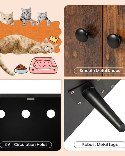 Giantex Cat Litter Box Enclosure, Hidden Cat Washroom Furniture