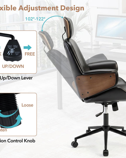 Giantex Ergonomic Office Chair with Headrest for Home Office & Study