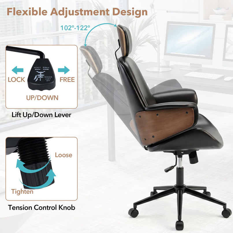 Giantex Ergonomic Office Chair with Headrest for Home Office & Study