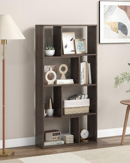 Giantex 8-Cube Geometric Bookshelf Set of 1/2, 4-Tier High Bookcase, 48" Modern Storage Organizer