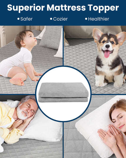 Giantex Mattress Topper Cover, Soft Velvet Mattress Protector with Deep Pockets