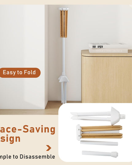 Giantex Foldable Laundry Drying Rack with 8 Bamboo Hanging Rods & 40 Hanger Slots