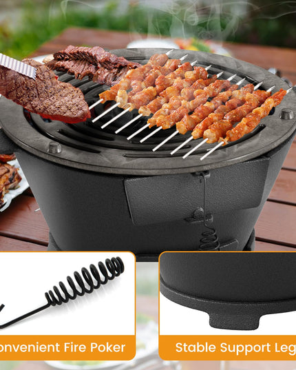 Giantex Cast Iron Hibachi Grill with Double Sided Grate