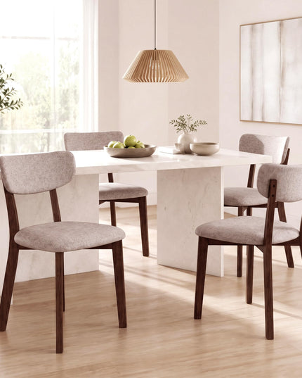GIANTEX Wood Dining Chairs Set of 4 with Curved Padded Backrest