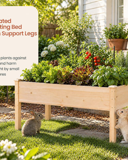 GIANTEX 48" Raised Garden Bed with Drainage Holes & Slotted Corner Posts (1/2)