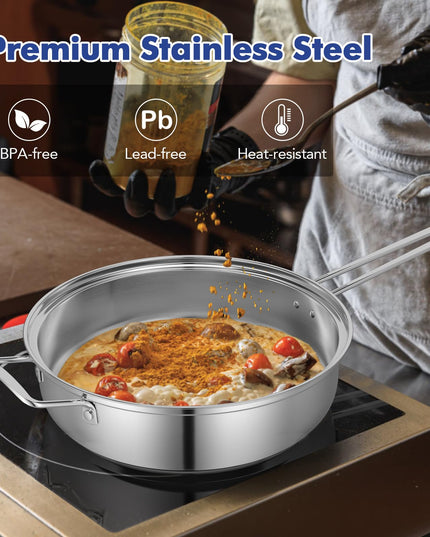 Giantex 12-Pcs Pots and Pans Set Non Stick, Non-toxic Kitchen Set w/Tempered Glass Lids & Stay-Cool Handles