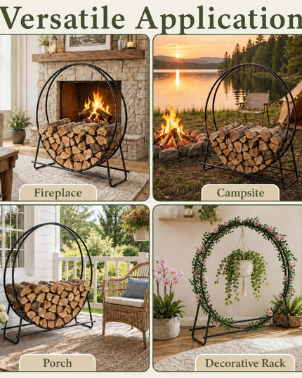 GIANTEX 45" Round Firewood Rack Outdoor