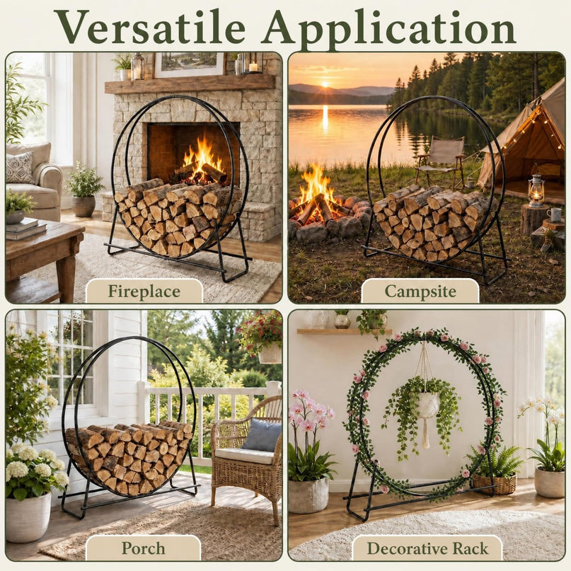 GIANTEX 45" Round Firewood Rack Outdoor