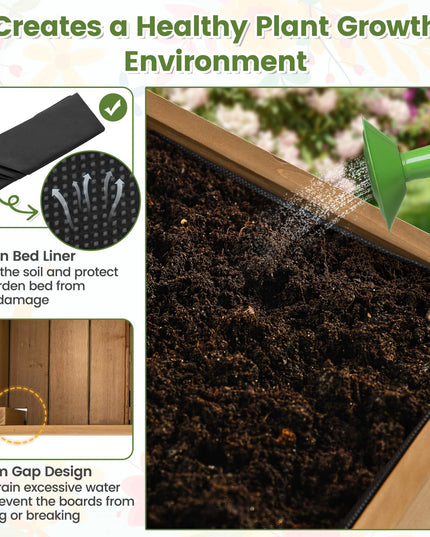 Giantex Raised Garden Bed on Wheels, Rolling Planter Boxes with Trelli