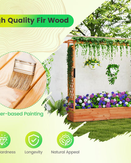 Giantex Raised Garden Bed with Trellis and Hanging Roof