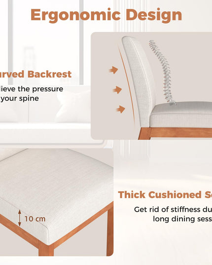 Giantex Upholstered Dining Chairs Set of 2/4 for Dining Room