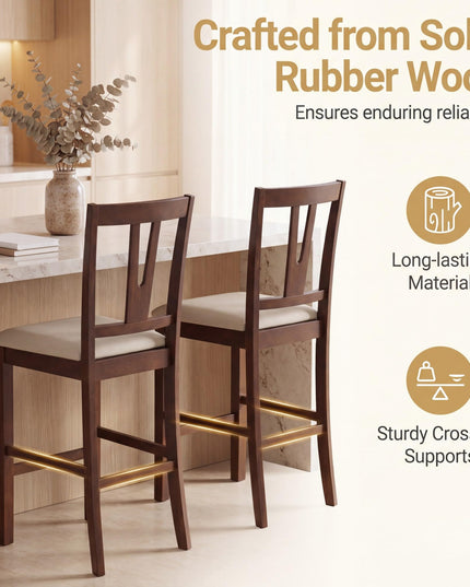 GIANTEX 24" Counter Height Mid-Century Bar Stools Set of 2/4