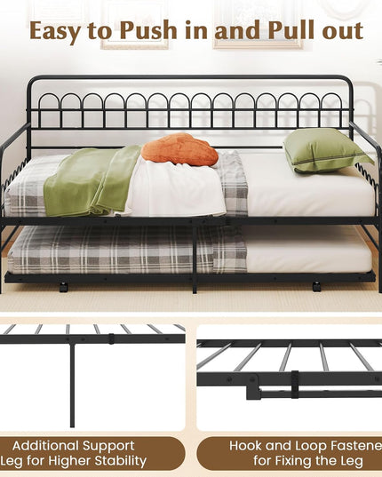 Giantex Twin Daybed with Trundle for Living Room