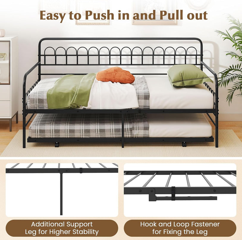 Giantex Twin Daybed with Trundle for Living Room