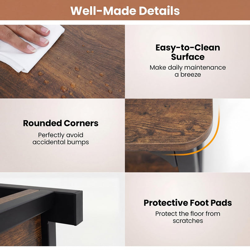 Giantex Farmhouse Coffee Table | 43" Center Table with Storage & X-Shaped Frames
