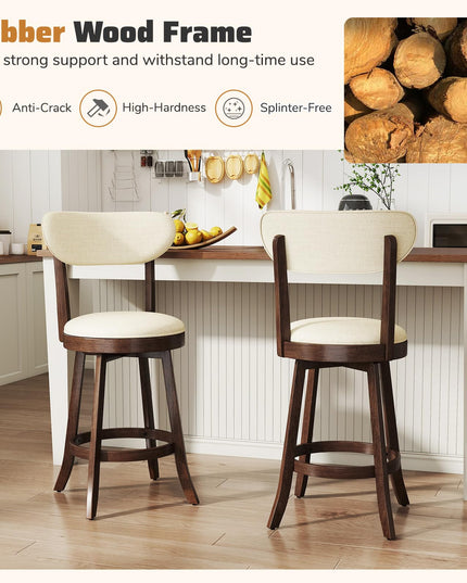 Giantex Swivel Bar Stools Set of 2/4 for Kitchen Island