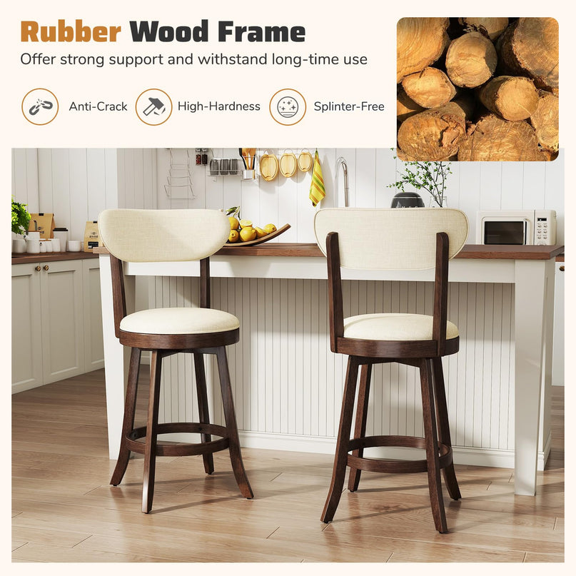 Giantex Swivel Bar Stools Set of 2/4 for Kitchen Island
