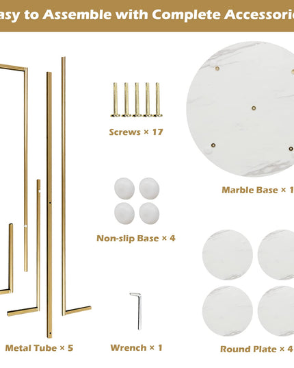 Giantex 4 Tier Plant Stand Indoor, Tall Plant Shelf with Marble Texture for Multiple Potted Plants, Tiered Metal Plant Holder Flower Display Rack for Living Room Balcony Porch