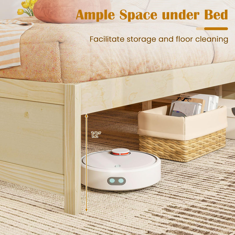 Giantex Full Size Bed Frame with 2 Storage Drawers