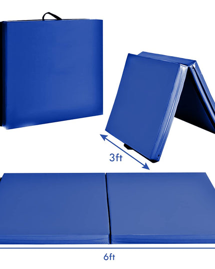 Giantex 6'x 2' Folding Gymnastics Mat, Exercise Mat w/ Carrying Handles, Small Size