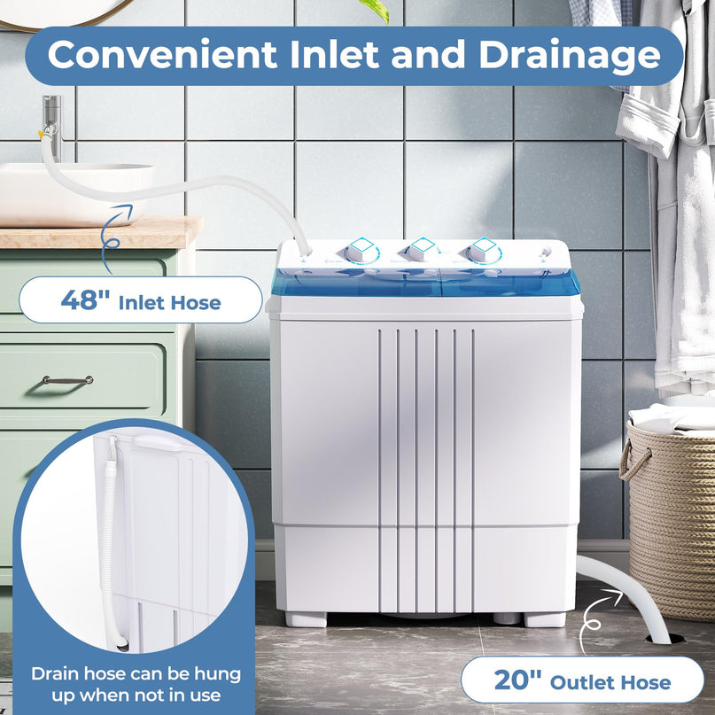 Giantex Washing Machine Twin Tub 12Lbs Washing and 8Lbs Spinning