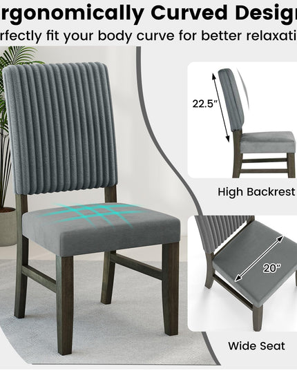 Giantex Dining Chairs Set of 2/4 with Rubber Wood Legs