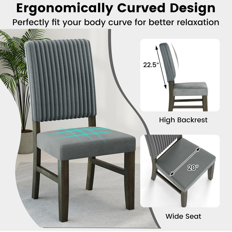 Giantex Dining Chairs Set of 2/4 with Rubber Wood Legs