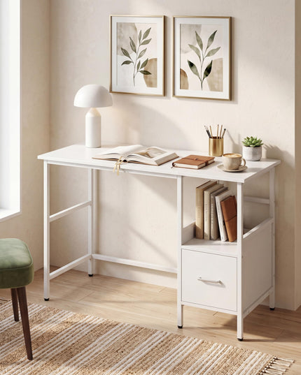 Giantex White Computer Desk w/Open Shelf and Storage Drawer