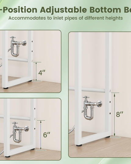 Giantex Étagère de Rangement 3 Niveaux au-dessus des Toilettes 162 cm de Haut Autoportante Gain de Place