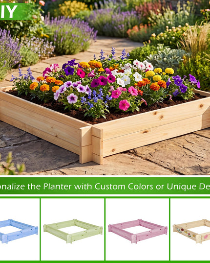 Giantex 40" x 40" Wooden Raised Garden Bed