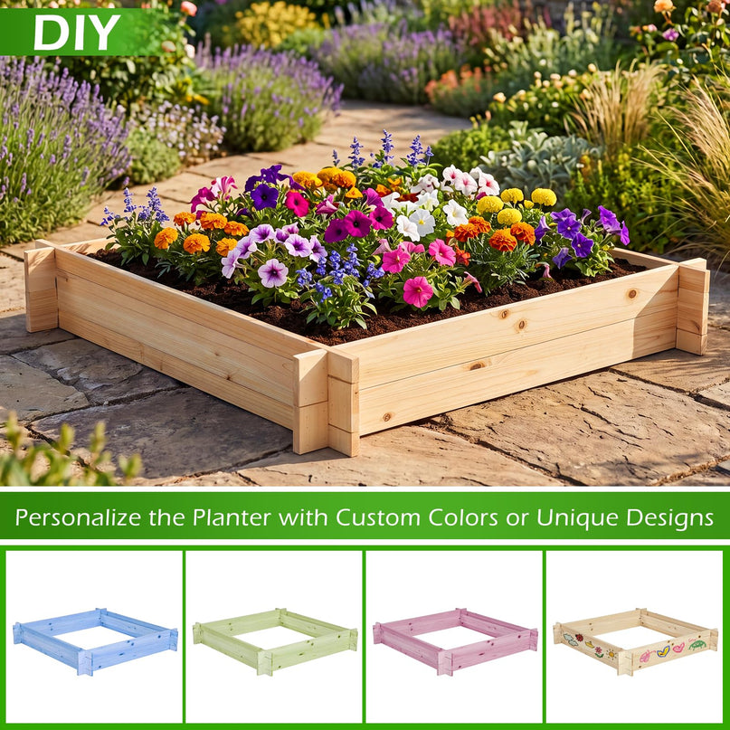Giantex 40" x 40" Wooden Raised Garden Bed